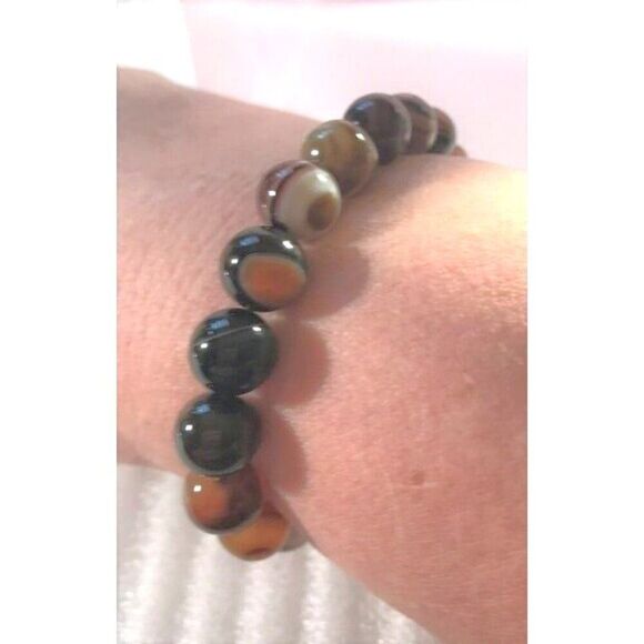 Sardonyx Beaded Stretch Bracelet - 10mm - Picture 3 of 5